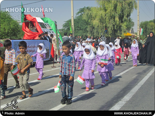 مراسم رژه 31 شهریور، با شکوه تمام در شهرستان خنج برگزار شد + تصاویر