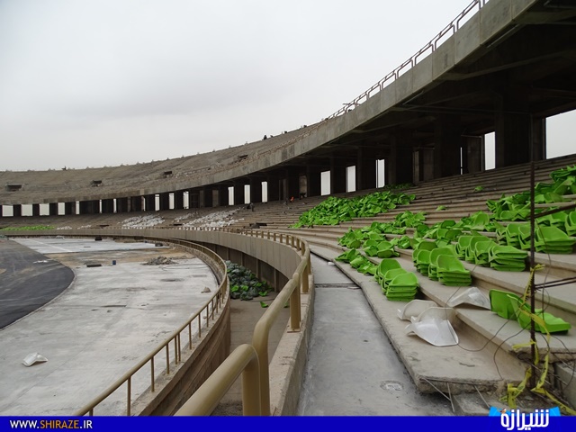 آخرین تصاویر از مراحل ساخت ورزشگاه میانرود شیراز/ 29 دیماه 95