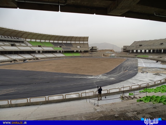 آخرین تصاویر از مراحل ساخت ورزشگاه میانرود شیراز/ 29 دیماه 95