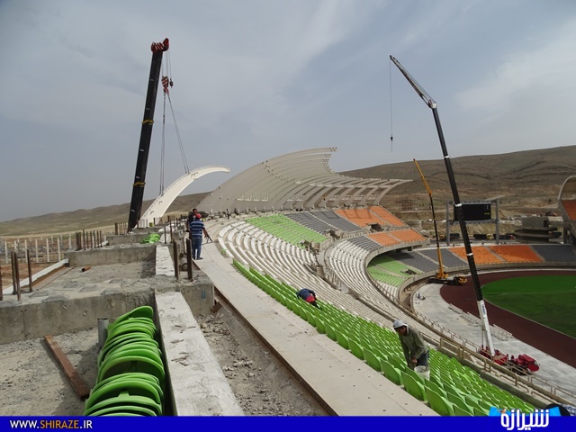 آخرین تصاویر از مراحل ساخت و تکمیل ورزشگاه میان رود شیراز