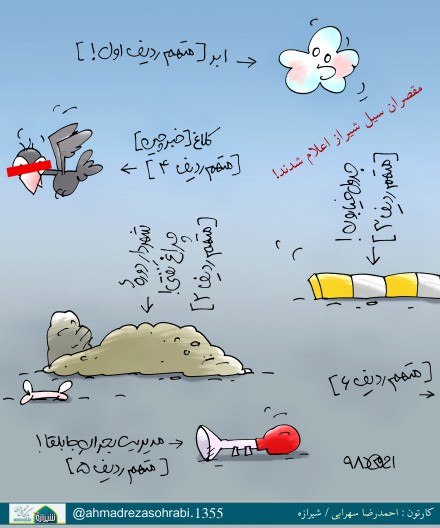 کاریکاتور شیرازه/ مقصران سیل شیراز!!