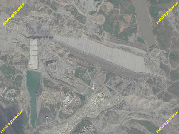 تصویر ماهواره‌ای بالا، از مراحل احداث سد ایلیسو در سال ۲۰۱۷ (۱۵ اردیبهشت ۹۶) گرفته شده است