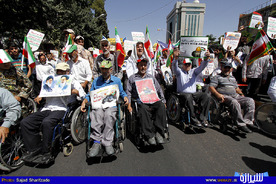 حضور جانبازان در راهپیمایی روز قدس شیراز