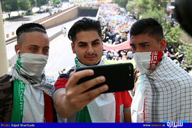 حضور جوانان در راهپیمایی روز قدس شیراز