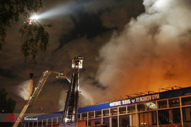 آتش سوزی یک انبار بزرگ در مسکو