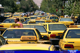 تجمع اعتراضی تاکسی داران در خصوص تاکسی های اینترنتی