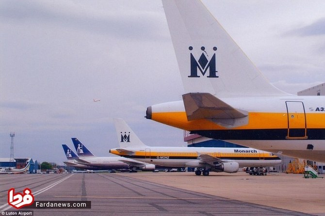  صف هواپیماهای شرکت های بریتانیا و مونارچ در فرودگاه لوتون 
