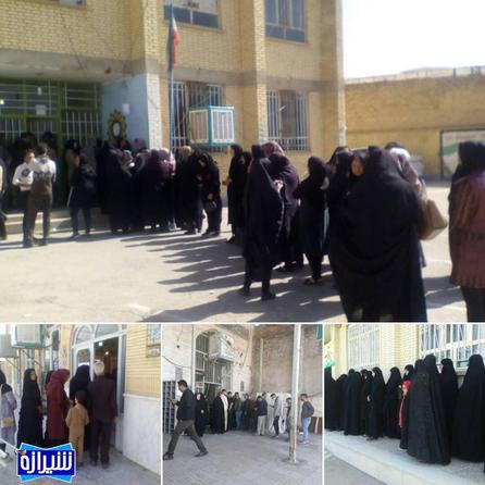 حضور پرشور مردم فیروزآباد در پای صندوق های رای