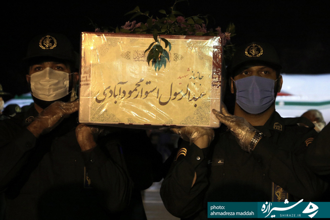 مراسم استقبال از پیکر سردار شهید استوار در فرودگاه شیراز 