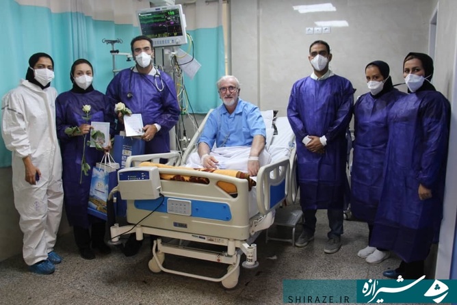 تقدیر بیمار بهبود یافته  از پزشکان بیمارستان شهید فقیهی شیراز.