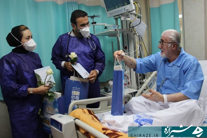تقدیر بیمار بهبود یافته  از پزشکان بیمارستان شهید فقیهی شیراز.