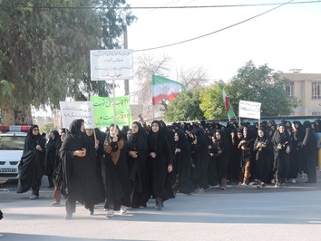 راهپیمایی دختران ممسنی در حمایت از حجاب