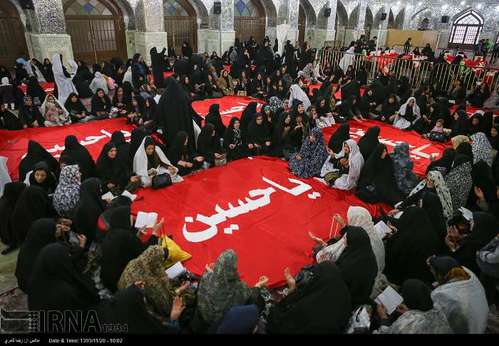 دوخت 130 پرچم برای حرم اباعبدالله الحسین(ع) در شیراز