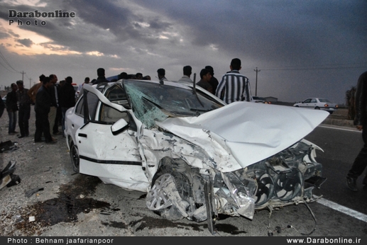 تصادف هولناک پراید و سمند در محور داراب به شیراز