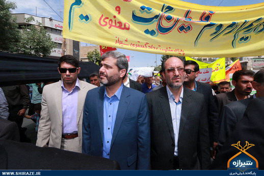 حضور رئیس کل دادکستری فارس در راهپیمایی روز قدس شیراز