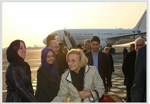 حضور بدون حجاب وزیر امور خارجه ایتالیا در خاک ایران