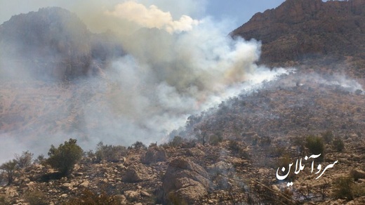 آتش سوزی در ارتفاعات سیف آباد  شهرستان سروستان