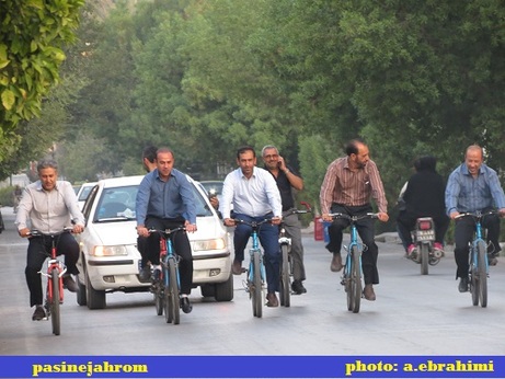 دوچرخه سواری مدیران شهرستان جهرم