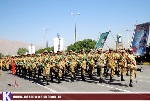 رژه نیروهای مسلج در کازرون