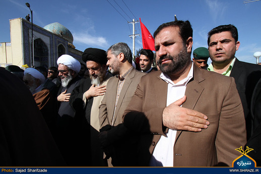 حضور دادستان شیراز و رئیس کل دادگستری فارس در مراسم تشییع