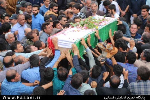 حماسه مردم منطقه ششده و قره بلاغ در تشییع شهید بهمنی