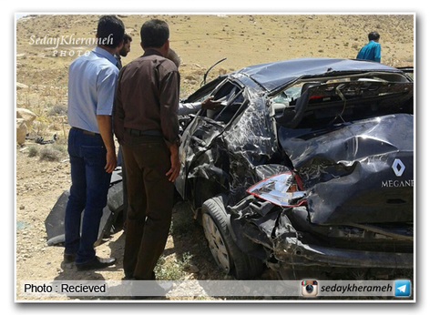 واژگونی خودروی مگان در خرامه یک نفر را به کام مرگ کشاند