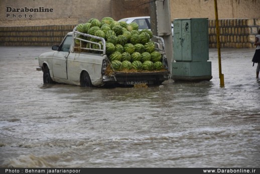بارش باران سیل آسا در داراب