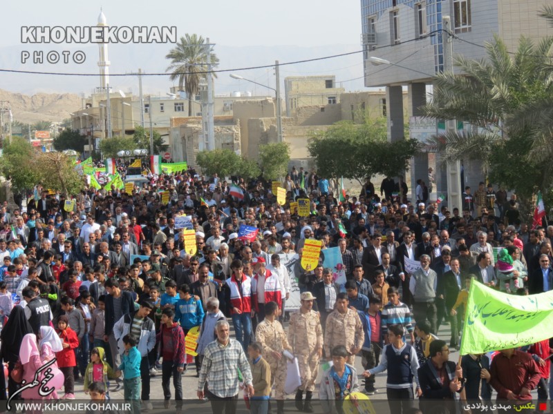 گزارش تصویری: حماسه تسنن و تشیع خنج در راهپیمایی 22 بهمن