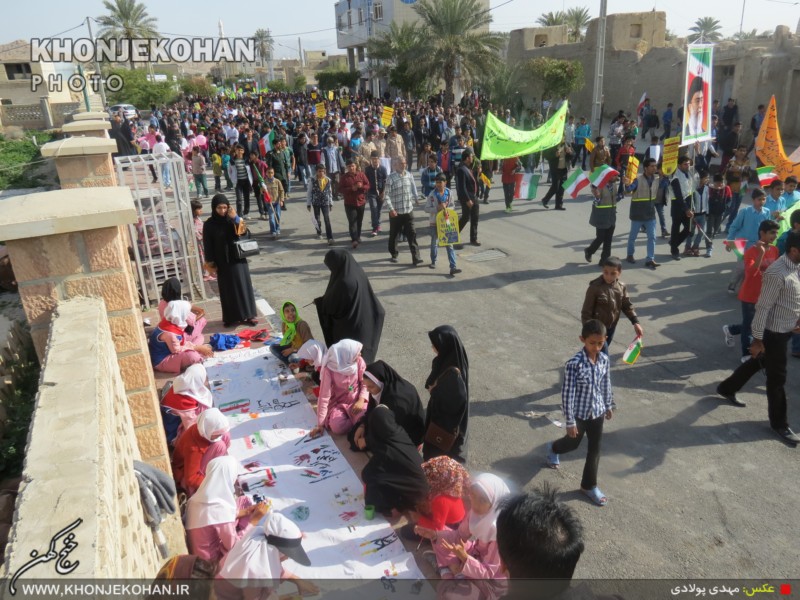 گزارش تصویری: حماسه تسنن و تشیع خنج در راهپیمایی 22 بهمن