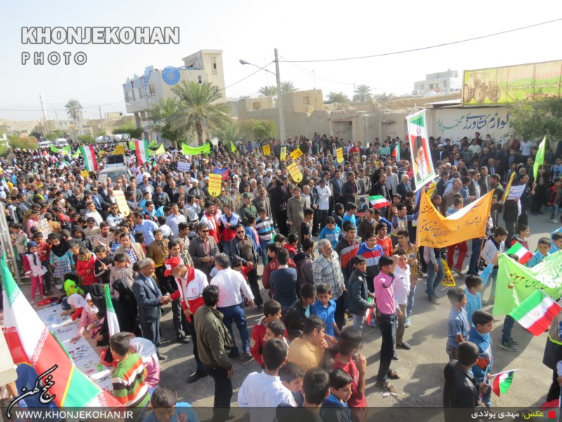 گزارش تصویری: حماسه تسنن و تشیع خنج در راهپیمایی 22 بهمن