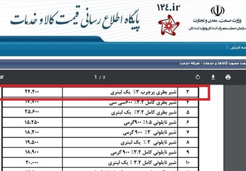 شیر در سال جدید ۲۰۰ تومان گران شد+ سند