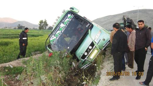 واژگونی اتوبوس تهران - بوشهر در ممسنی